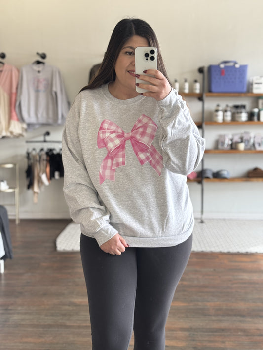 Plaid Bow Sweatshirt