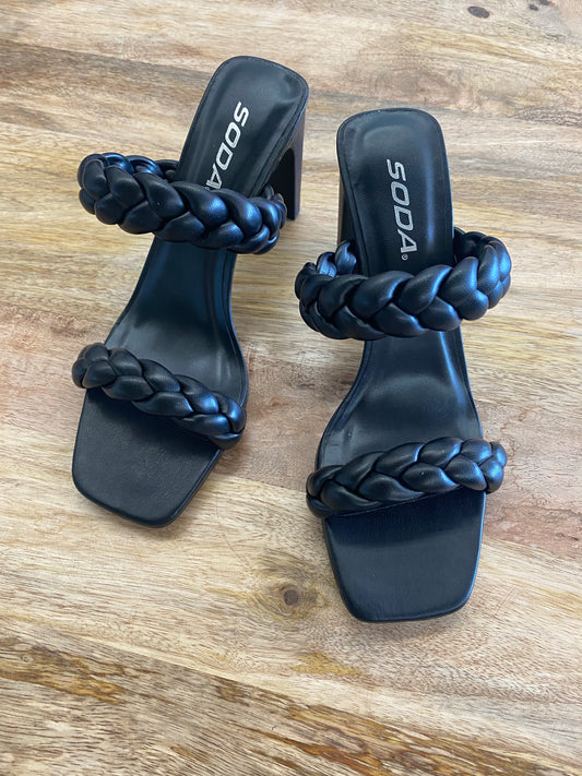 Black Braided Heel